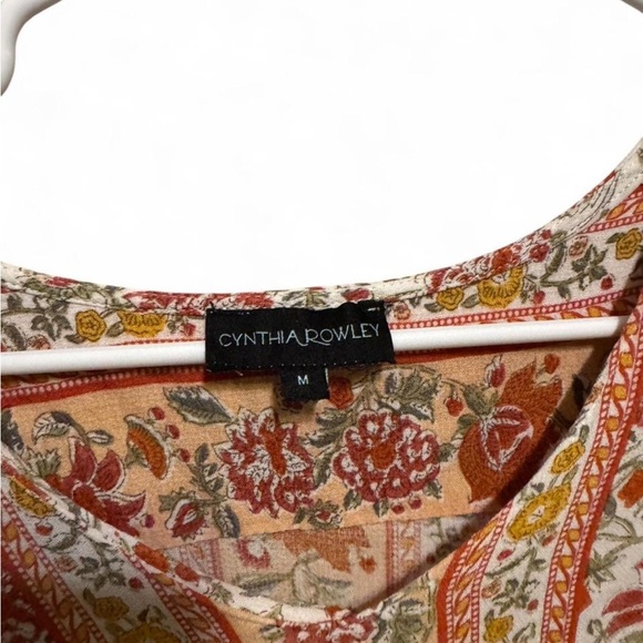 Cynthia Rowley Multicolor Floral Boho Blouse M - Picture 2 of 5